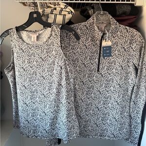 Tommy Bahamas Athletic Set Women's XS Black and White Patterned Tops